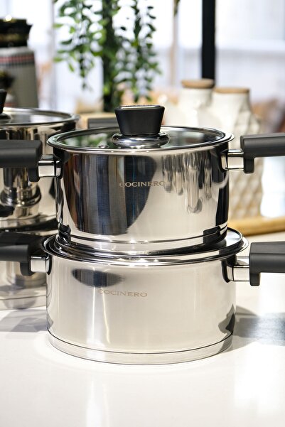 COCİNERO Leon 1097 8 Parça Silindir Çelik Tencere Seti