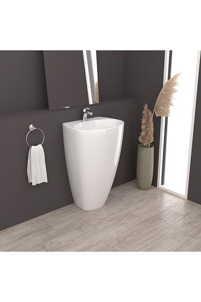 Saudi Ceramic SPARK Floor-Standing Wash Basin with Single Tap Hole