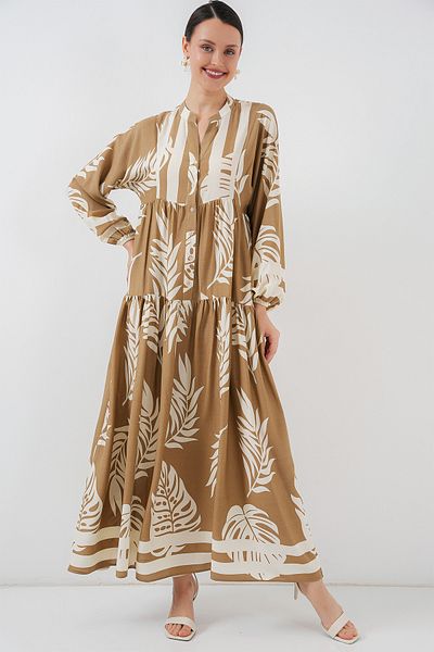 Bigdart 2423 Rochie Hijab Autentică cu Motiv - F.Mink