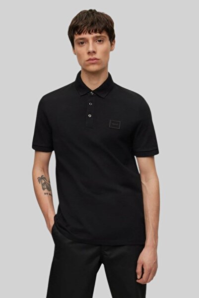 Hugo Boss Slim Fit Polo Yaka Erkek T-shirt Siyah