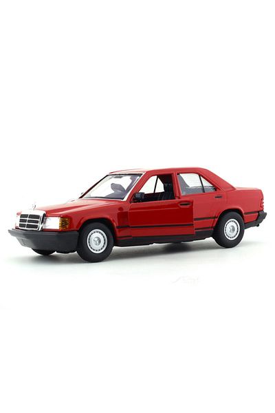 PeriYedi Burago Mercedes 190 E 2.6 Model Car 1/24 Scale Model Red