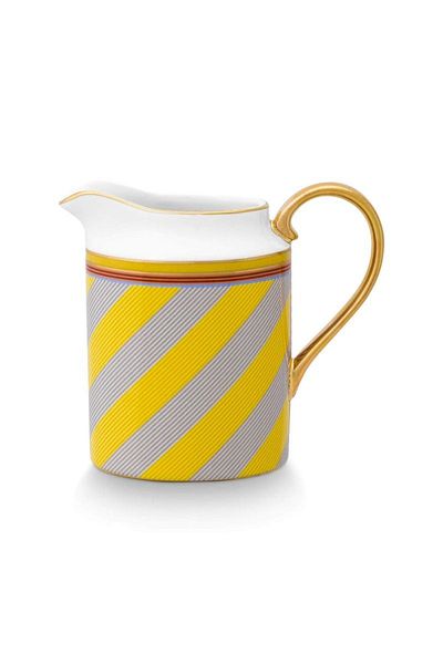 Pip Studio Porcelain milk jug, Pip Studio, Stripes Yellow, 260ml, Pip Chique collection