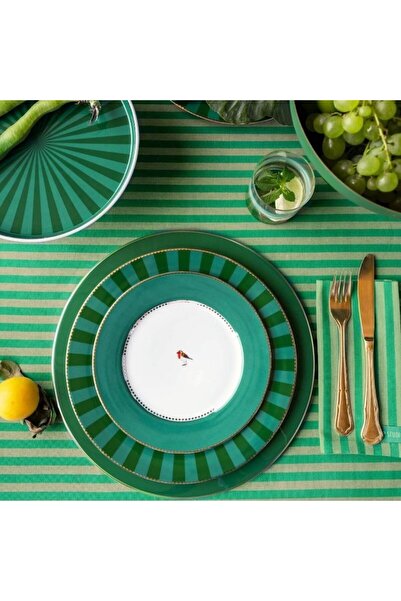 Pip Studio Porcelain plate, Breakfast, Pip Studio, Green, 21 cm, Love Birds collection