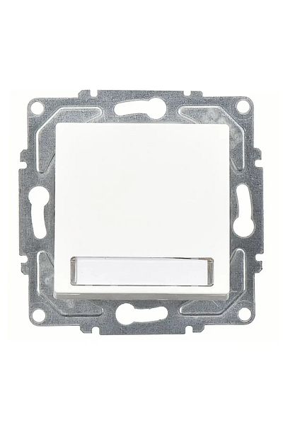 Günsan Eqona Radius Neoline Lighted Labeled Bell Button, 12V (with Clip), White (Mechanism + Keycap)