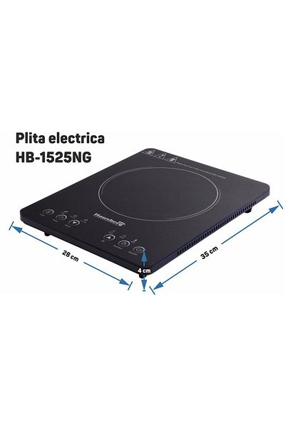 Hausberg Επαγωγική εστία Hb-1525ng, 2000w, Χειριστήριο αφής, Μία ζώνη μαγειρέματος, Μαύρο
