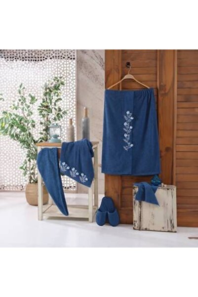 Feather طقم تنورة حمام فيولت تركي 6 قطع