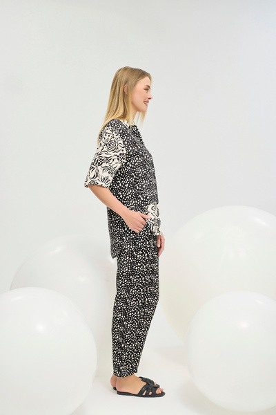 GİZZEY 21270 Women's Buttoned Trousers Suit