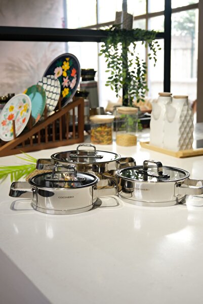COCİNERO 1139 طقم مقلاة فولاذية ممتازة مكون من 6 قطع