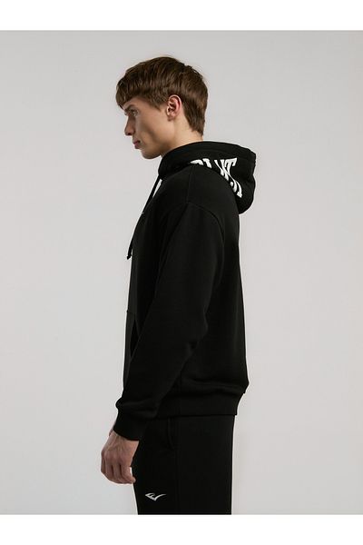 EVERLAST Мъжки суитшърт с качулка и щампа Ever Classics Comfort в черен цвят