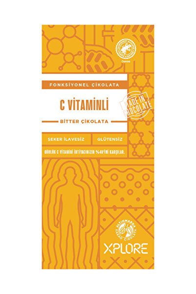 Altınmarka ALT578 Şeker İlavesiz C Vitaminli Bitter Kuvertür Çikolata 200 Gram