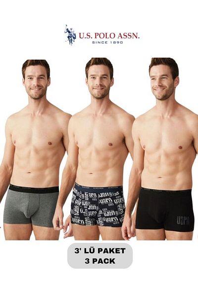 U.S. Polo Assn. Άνδρας, Αδειοδοτημένος, USPA, Σετ Boxer 3 τεμαχίων (Κουτί)