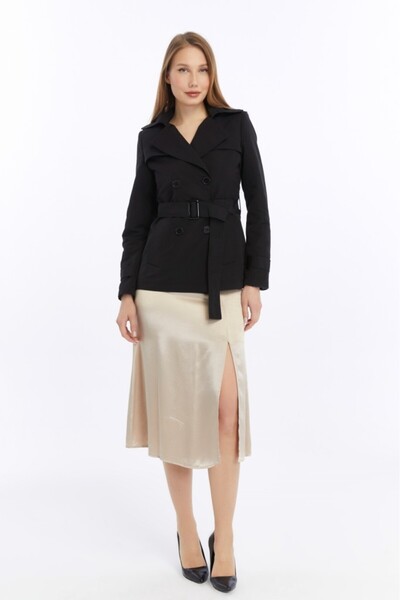 Jamila Crop Mevsimlik Kadın Trençkot