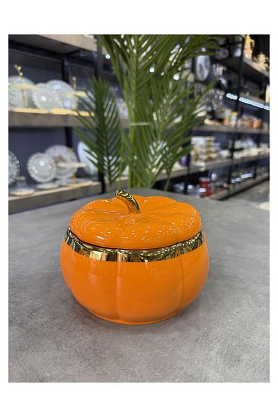 ACAR Orange Lid Porcelain Luxury Pumpkin Large 15 cm
