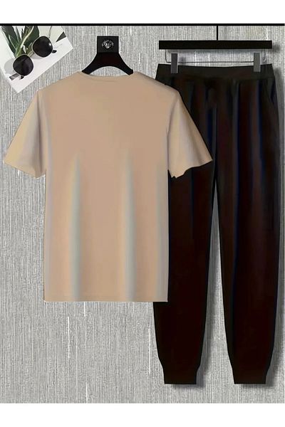 PAVRO Men's Oversize Tracksuit Suit-Calilos Letter Printed Tracksuit Set