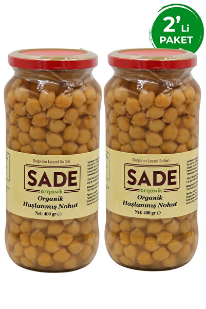 Sade Organik Haşlanmış Nohut Konserve 580cc 2'li Paket