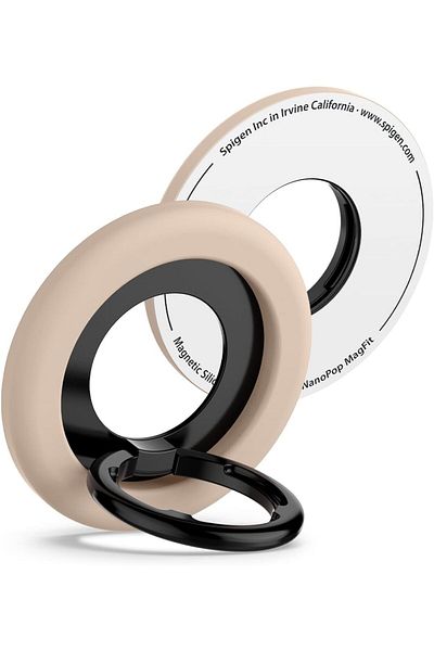 Spigen Nano Pop MagFit Magnetic Silicone Phone Grip Kickstand compatible with MagSafe Coconut Beige