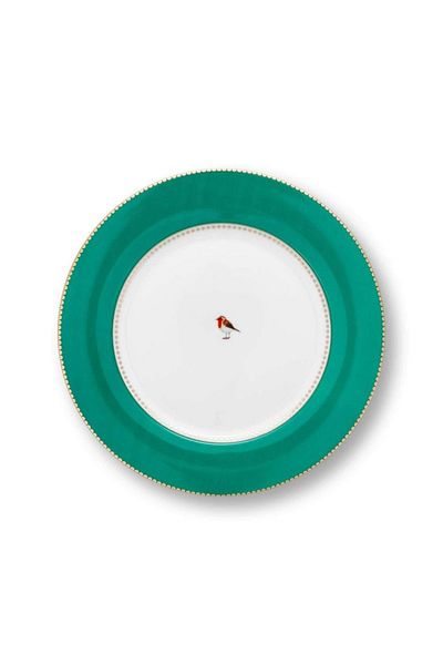Pip Studio Farfurie din porțelan, Pip Studio, Emerald-Green, 26.5cm, colecția Love Birds
