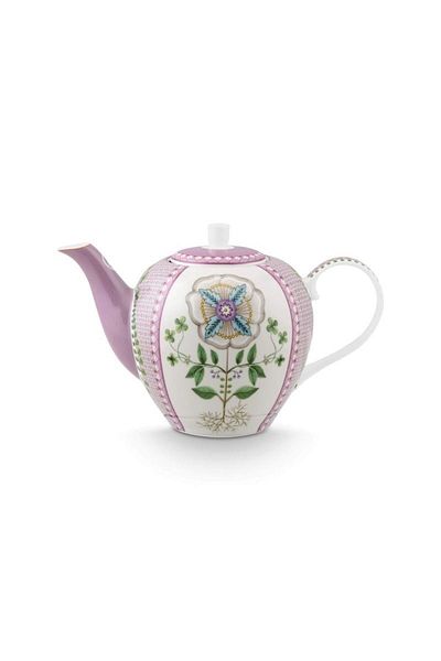 Pip Studio Ceainic din porțelan, Pip Studio, Lilac, 1.6l, colecția Lily&Lotus