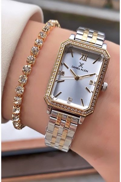 Daniel Klein Gold Colored Women's Wristwatch and Bracelet Gift
