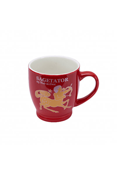Cesiro Mug with Sagittarius Zodiac Sign decoration, 170 ml, Red