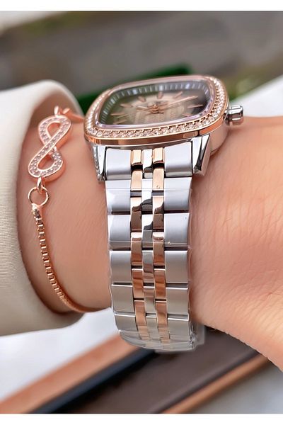 Daniel Klein Brand Rose Silver Color Women's Wristwatch - Bracelet Gift