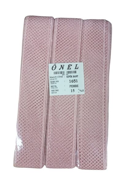 Hangora Lace Polyester Guipure Tape Pink 15 Meters Width 3 cm On-1651-P