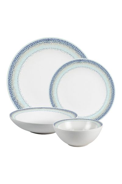 Cesiro 24-piece plate set, 6 people - Ensemble Bella Blu - Italian Porcelain Dinnerware Set