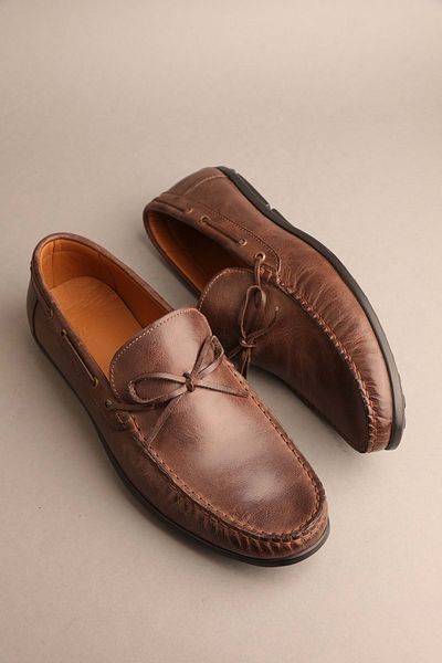 Gondol Loafer clasic pentru bărbați din piele naturală maro 41 ttx.259