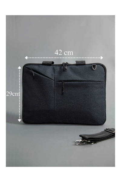 Polina Lodz Macbook Air- Pro 15-15.6-16 Inç Darbeye Karşı Korumalı Su Geçirmez Laptop Çantası. Füme