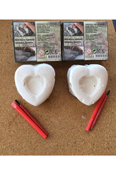 AZİZ OYUNCAK Double Heart Yellow Dinosaur Excavation Toy Activity Activity Activity Project Set