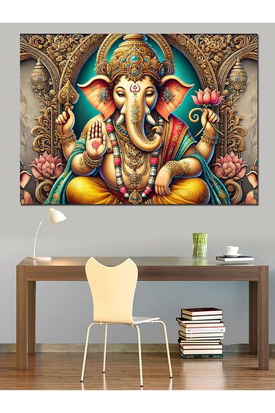 Tablomega Pânză decorativă Hindu God Ganesha - Lemn MDF