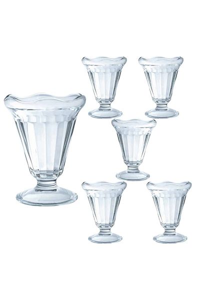 Cesiro Enjoy Indulgence: Sophisticated Ice Cream Glasses Set of 6, 225 ml