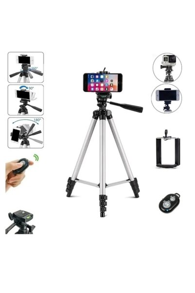 Manor Tripod Fotoğraf Video Çekimi Kumandalı Tripot Ve Telefon Tutucu
