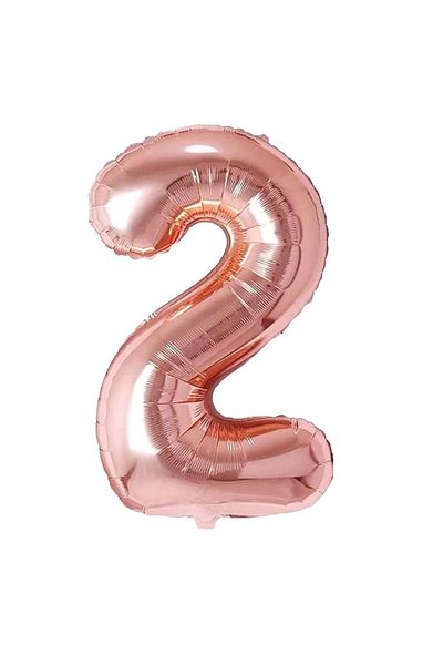 MAXEE STORE Balon aniversar Maxee, cifra 2, folie, roz, 40 cm