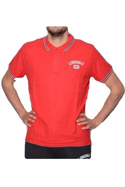 LONSDALE Tricou polo barbati Lonsdale, Rosu, Marime M