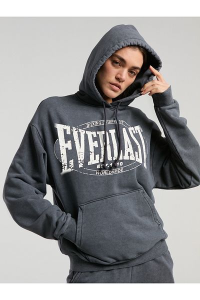 EVERLAST Hanorac cu glugă pentru femei Authentic Boxing Wmn Oversize Antracit