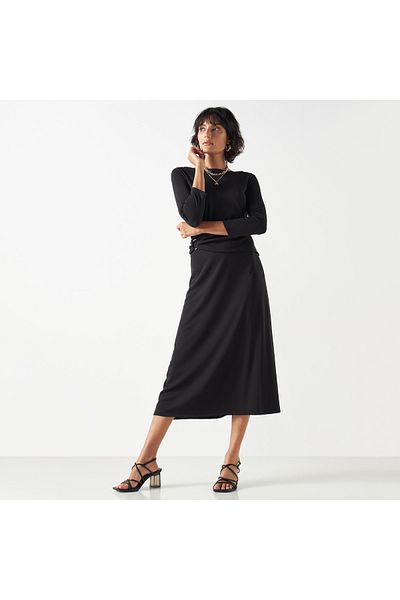 FAV Dress with Buckle Accent and 3/4 Sleeves