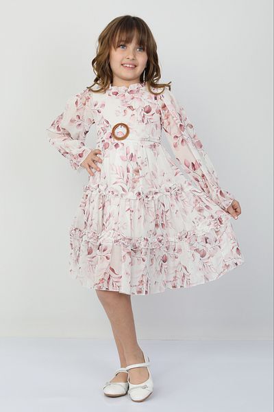 e-çocuk Rochie florală cu cataramă din șifon pentru fete 26144