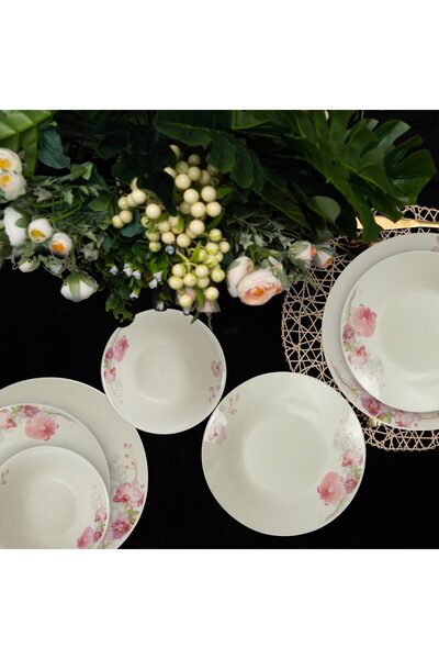 Cesiro Set farfurii 24 piese, pentru 8 persoane, Cesiro, Ivoire cu orhidee