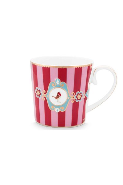 Pip Studio Porcelain Mug, , 250ml, Love Birds Collection, With Stripes