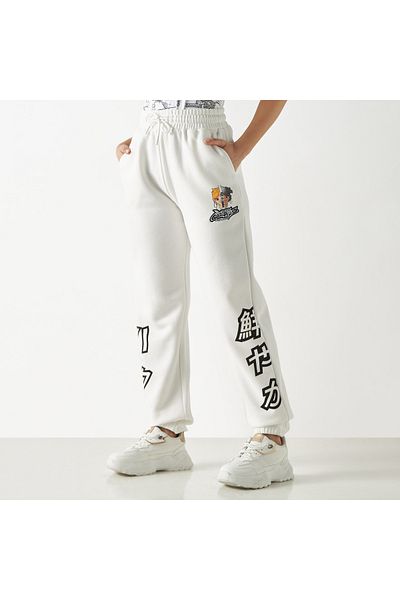 FAV Anime Print Joggers with Drawstring Closure and Pockets