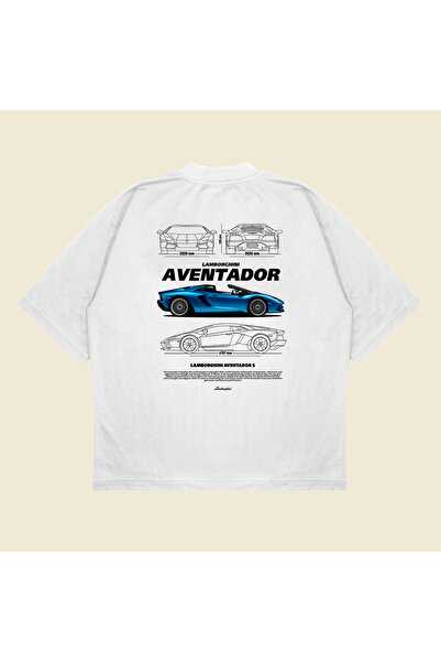 PURE POWER Lamborghini Aventador με τύπωμα oversized Unisex βαμβακερό μπλουζά...