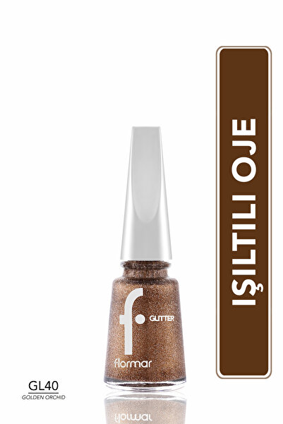 Flormar Yoğun Simli Şeffaf Oje - Glitter Nail Enamel - GL040 Golden Orchıd-8682536049955