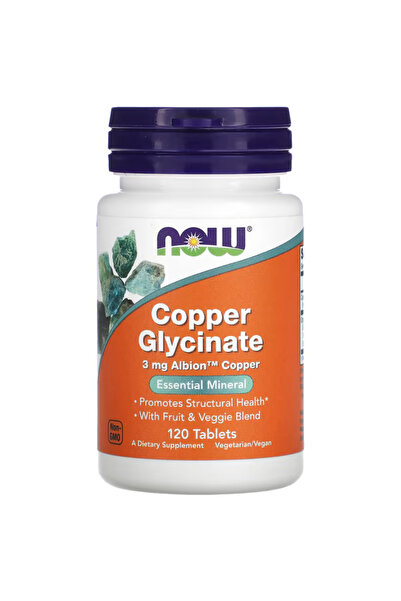 Now Foods, Copper, Glycinate, 3 mg, 120 Tablets vr44