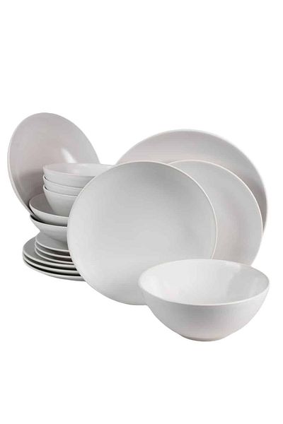 Cesiro 16-piece plate set, for 4 people, Snow, Cesiro, Matt White