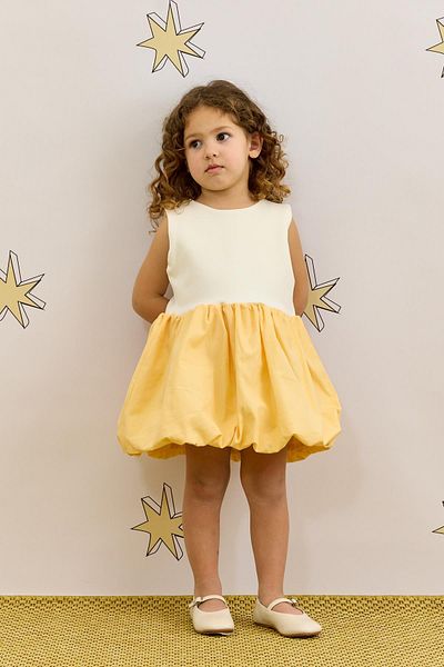 Fahhar Kids Rochie galbenă cu balon fără mâneci
