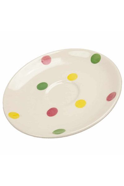 Cesiro Plate with Colorful Polka Dot Pattern, Ø 15.5 cm, Ivory White