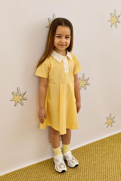 Fahhar Kids Rochie galbenă cu gât polo