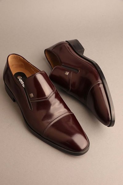 Gondol Piele naturală pentru bărbați Clasic Claret Roșu 40 ttx.107