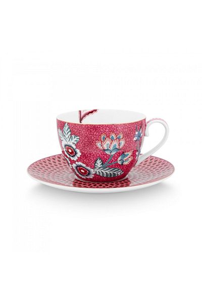 Pip Studio Set of 2 cups with saucers, Pip Studio, Flower Festival collection, 280ml